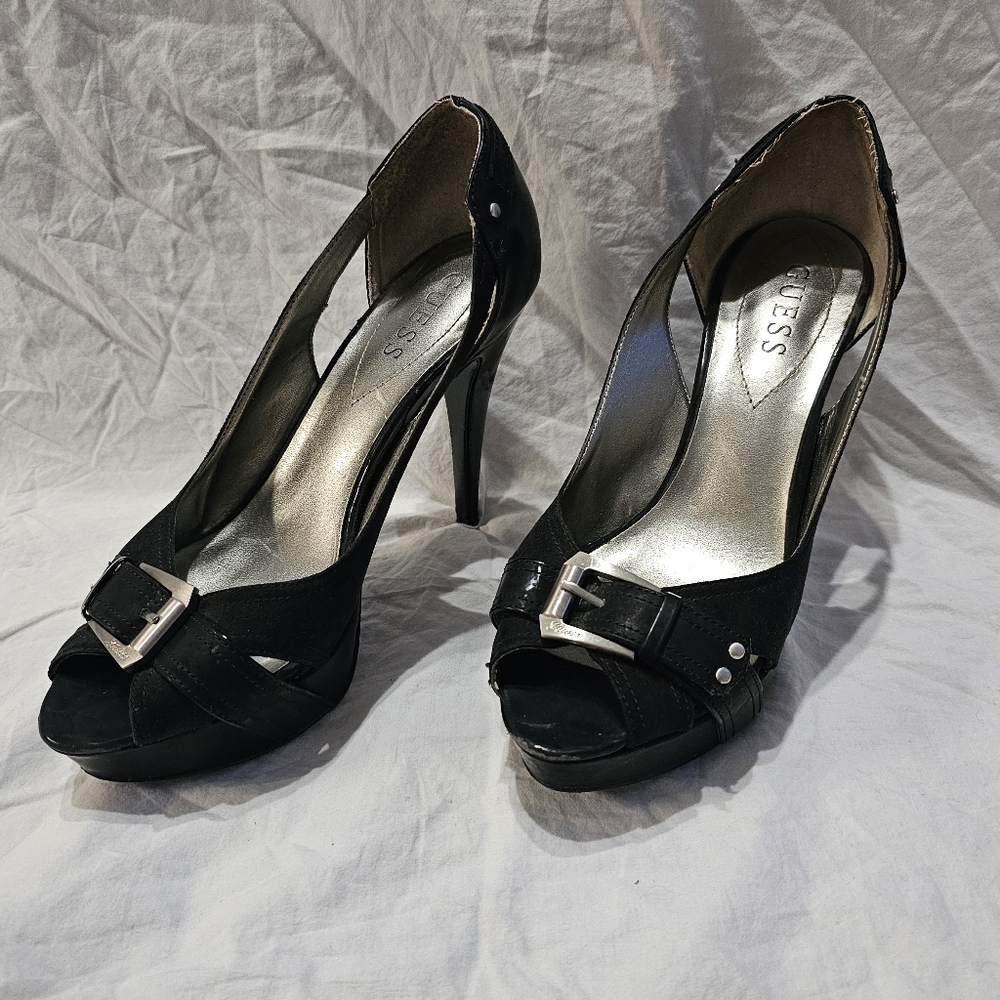 Guess Black Patent Leather Heels